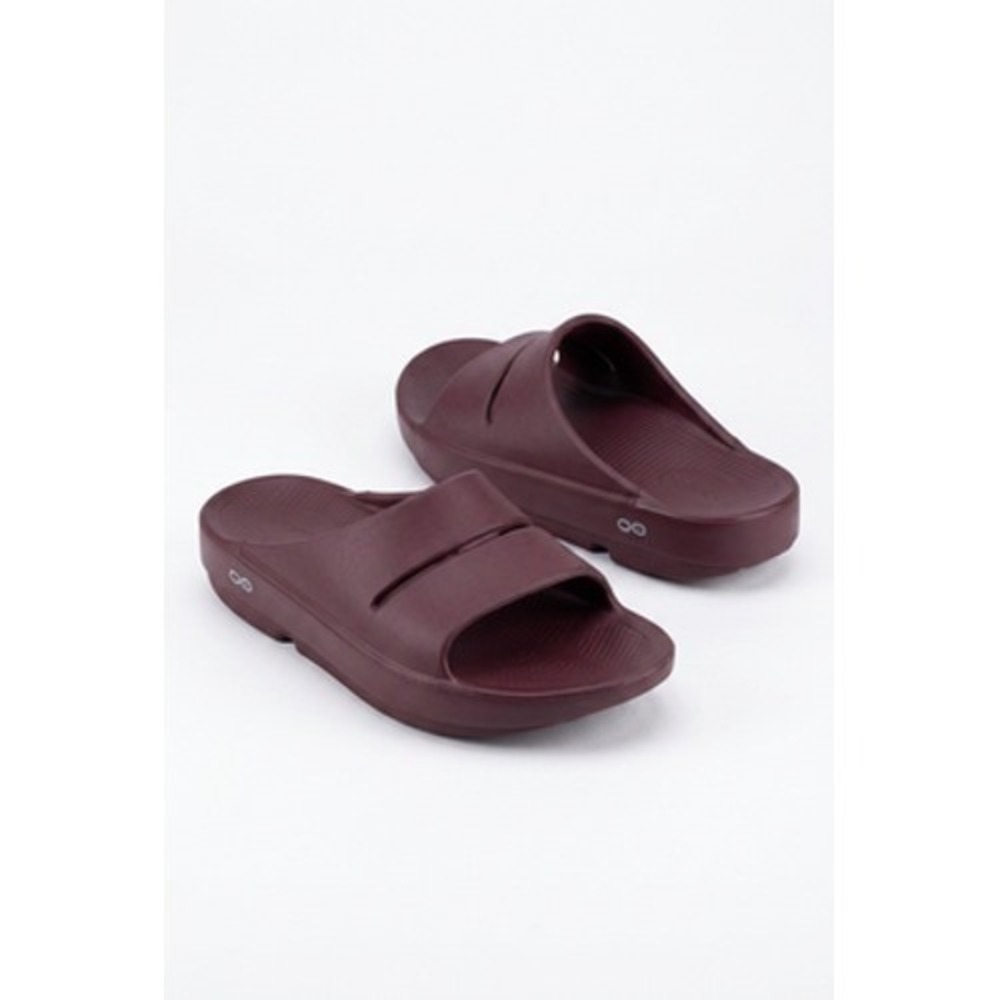 OOFOS Sandals Mens 8 Women 10 Purple Ooahh Slide Recovery Slip On Comfort Shoes